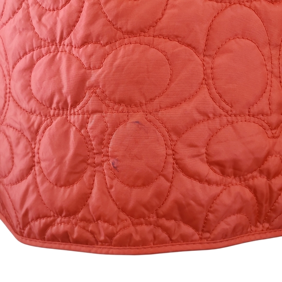 Coach Women's Red Quilted Gold Snap-Button Jacket - Small - Picture 8 of 10